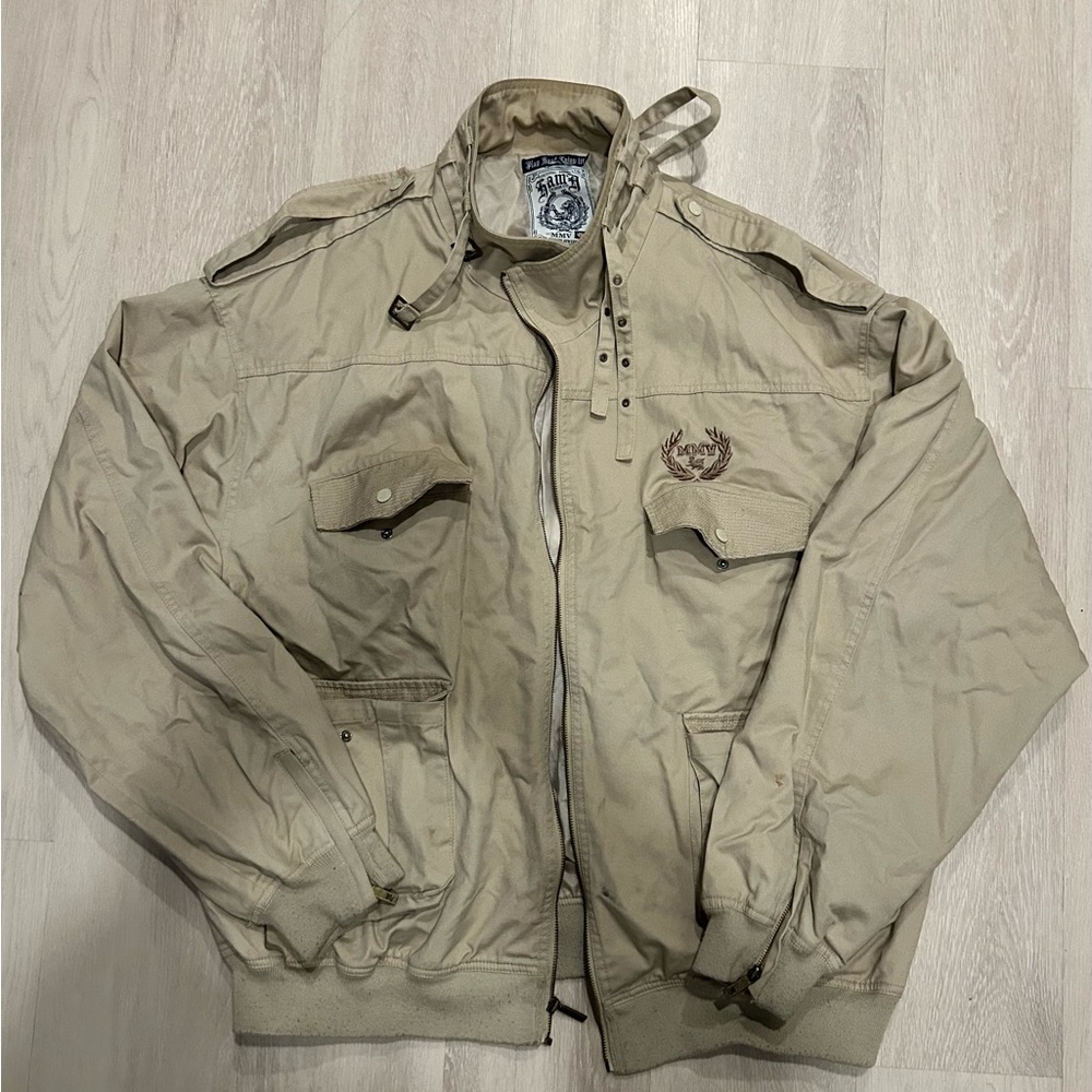 Men's Beige Bomber Jacket